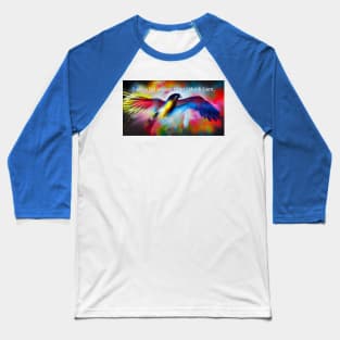 Courage mantra with colorful spirit animal Hawk Baseball T-Shirt